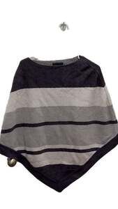 Barefoot Dreams CozyChic‎ Ultra Lite Gray Stripe Ocean Breeze Poncho
